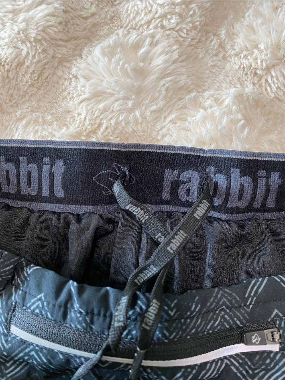 Rabbit NWOT men’s M Two-Pair Athletic Shorts - Black Patterned & Navy Blue - Picture 8 of 8